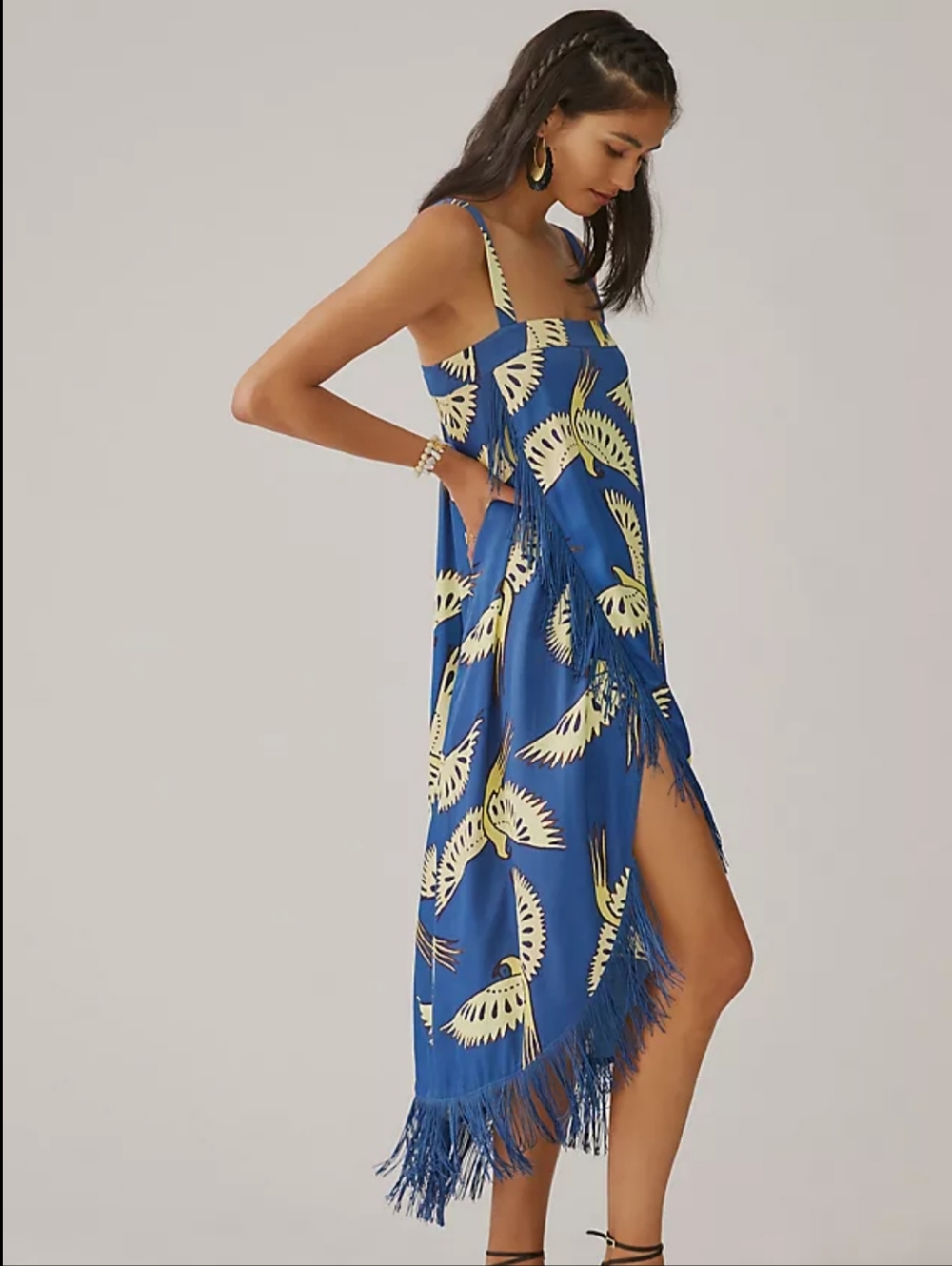 49. Farm Rio x Anthropologie Fringe Hem Wrap Midi Dress